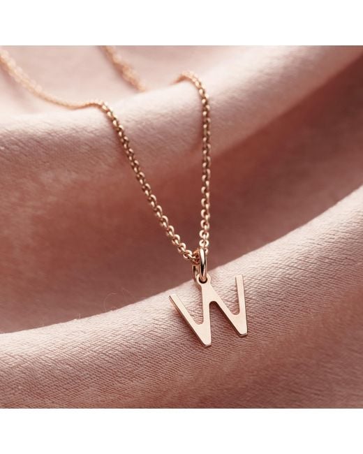 Posh Totty Designs Metallic Rose Gold Plated Letter Initial Necklace