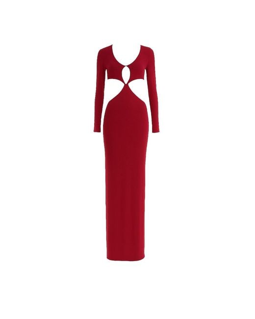 Maison De Gala Red Linda Midi Burgundy Dress