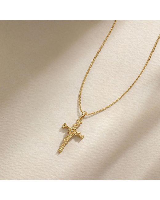 Vanimy Metallic Floral Cross October Marigold Birth Flower Necklace