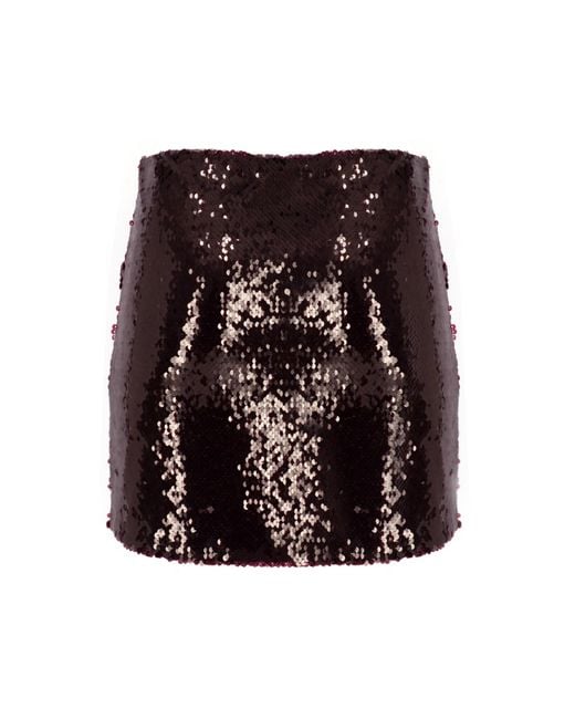 Herfetch Purple Neutrals Mini Bling Bling Skirt-Burgundy