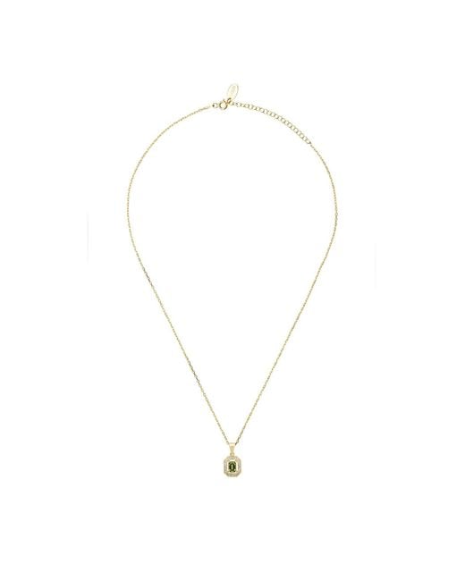 Latelita London Metallic Whistledown Gemstone Pendant Necklace Peridot