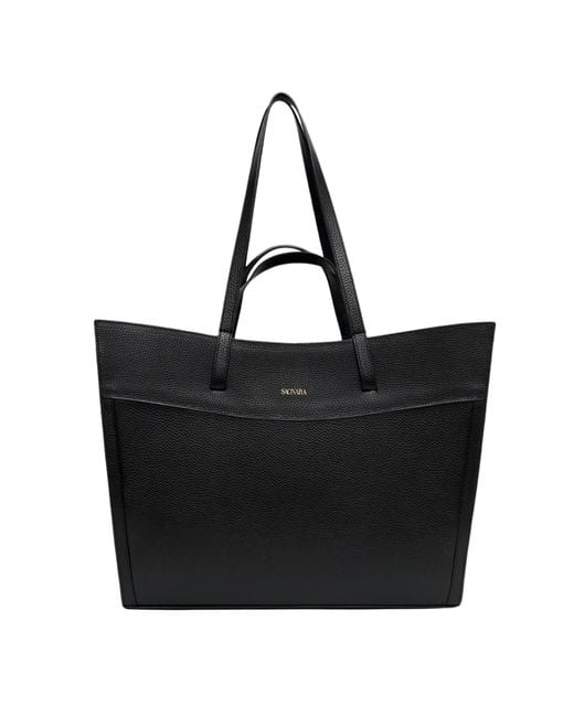 Saonara Brand Black Shopping Bag Leather