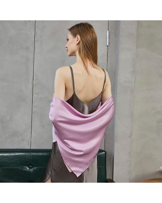 Soft Strokes Silk Pink Pure Silk Scarf Peony Solid Colour Collection Sorbet Large