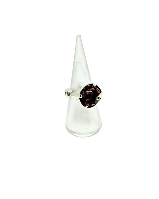 Tg-Jewellery by Tamara Gervasio White The Sculpture Sterling Ring With Jasper