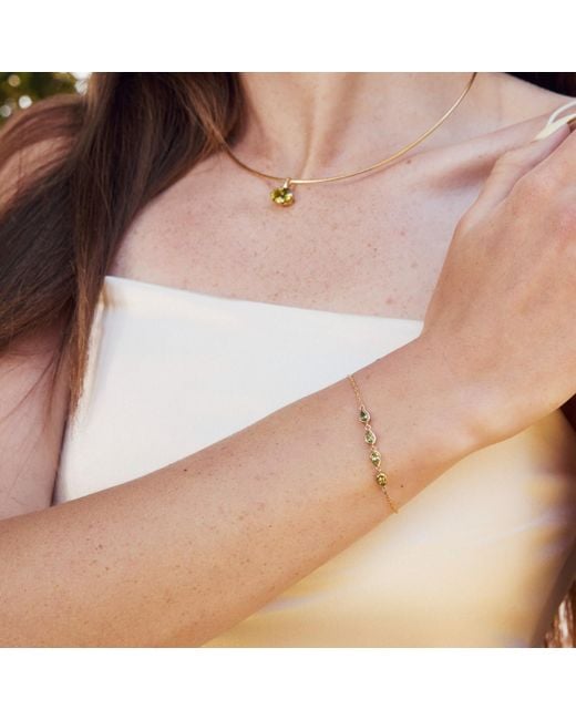 Jewelbird Metallic And Peridot Pears Bracelet