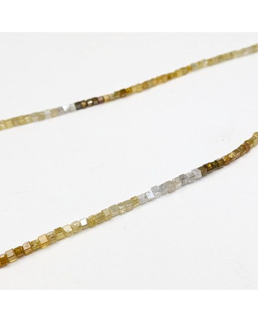 Rahul's Jewels Metallic 16"-18" Adjustable Length Genuine Diamond Cube Necklace