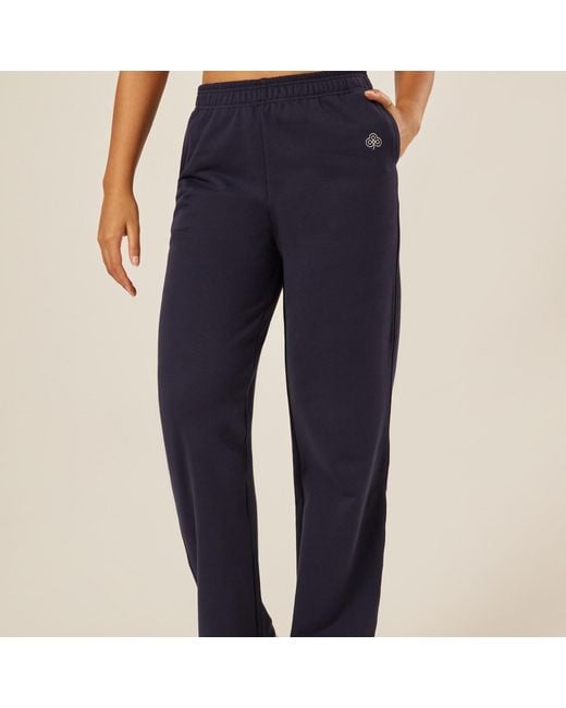 Be Athletica Blue Varsity Athletica Wide-Leg Pants