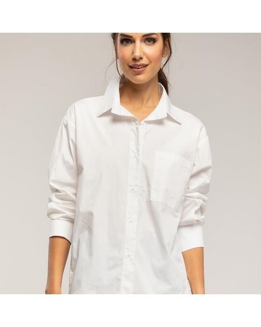 Tantra Spain Sl White Basic Shirt With Back Opening And Pocket