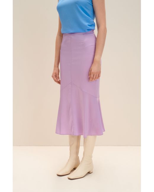 JAAF Pink Satin Panelled Skirt In Lilac