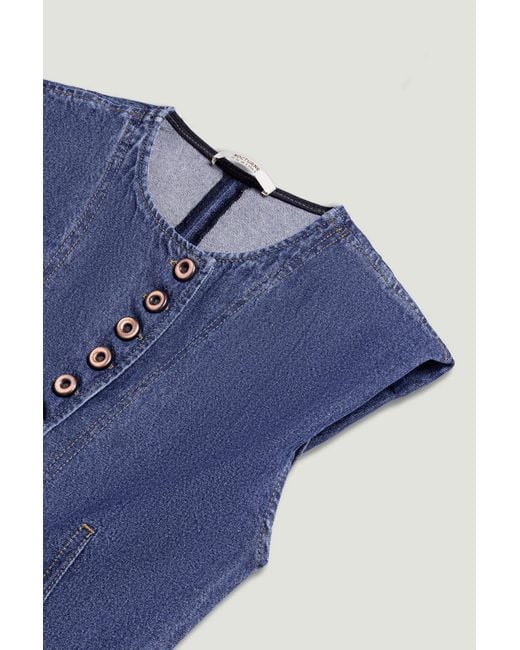 Nocturne Blue Button-Front Denim Vest