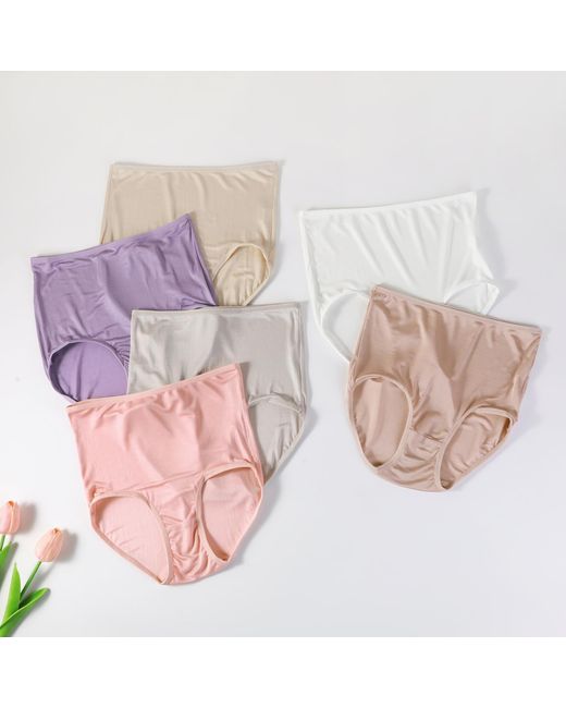 Soft Strokes Silk White Set Of Two Knitted Silk Mid Rise French Cut Pantie Shimmer Collection