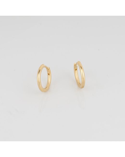 Spero London Metallic Fine 14Ct Solid Hoop Earrings