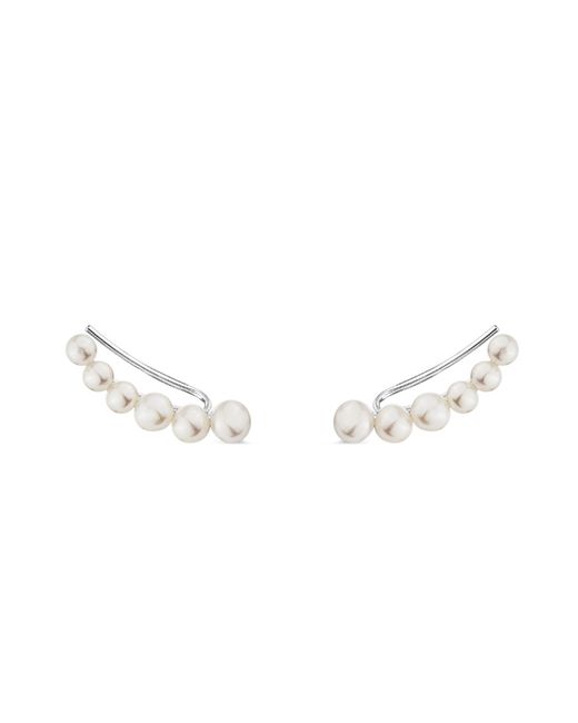 SALLY SKOUFIS Metallic Luna Ear Climber With Natural Pearl
