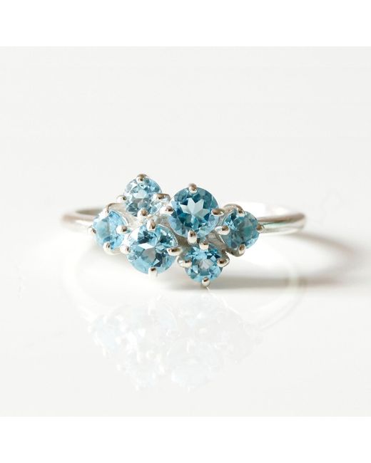 Lee Renee Blue Topaz Cluster Ring