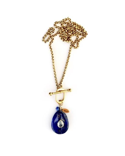 Persia Dona Jewelry Metallic Lapis Vintage Toggle Chain Necklace