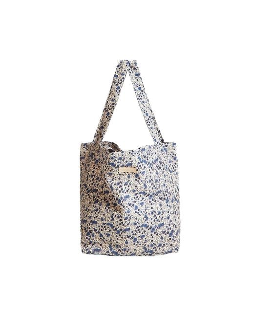 Lily and Lionel Gray Large Tote Bag Floral Aster Print