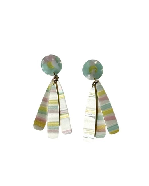 CLOSET REHAB Green Petal Drop Earrings