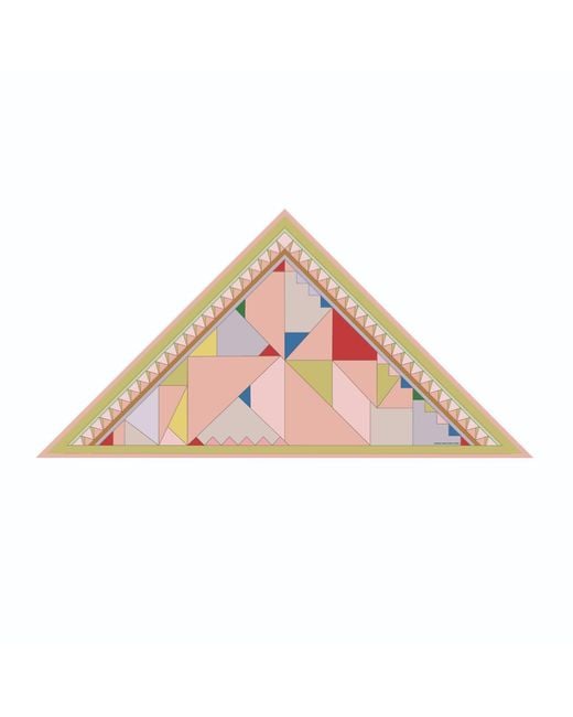 Jessie Zhao New York Pink Neutrals Double Sided Wool Silk Triangle Of Color Recombination