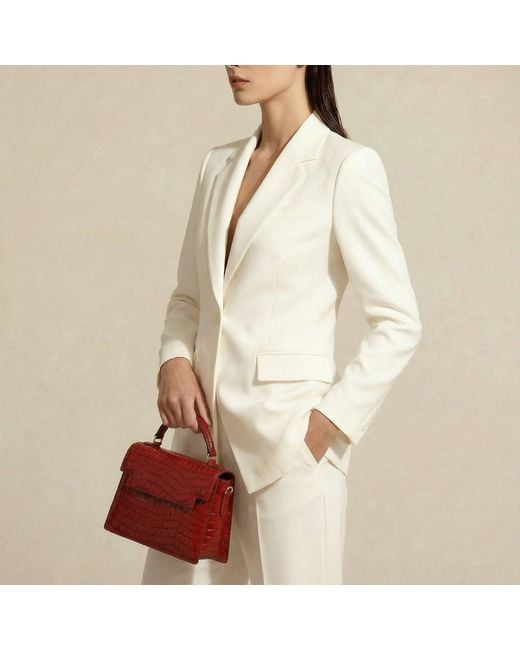 Sibylla Delphica Red Top Handle Leather Bag