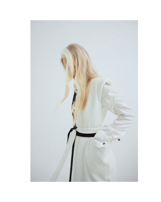Julia Allert Black Neutrals Fashion Midi Dress With Belt And Bold Shoulders – & Ivory