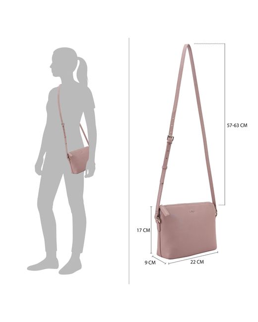 Paul Costelloe Pink Lenya Leather Crossbody Bag