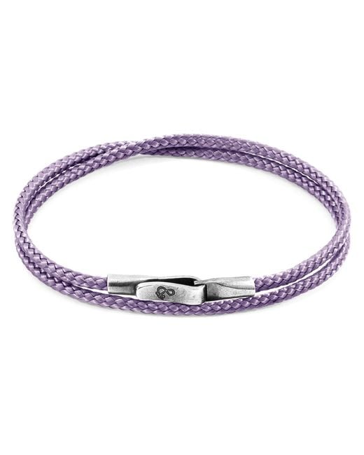 Anchor and Crew Purple Lilac Liverpool & Rope Bracelet