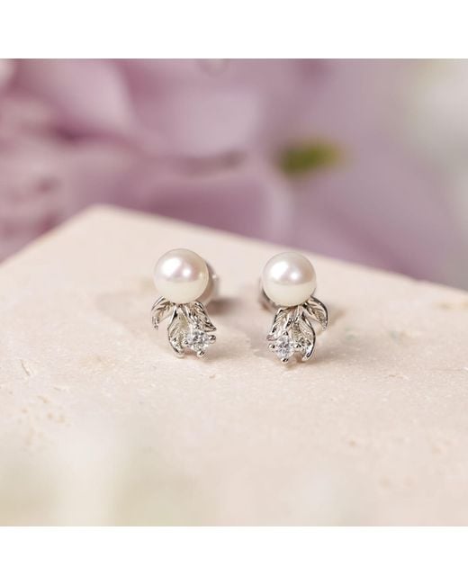 Azura Jewelry New York Metallic Whispering Grove Pearl Earrings Vermeil