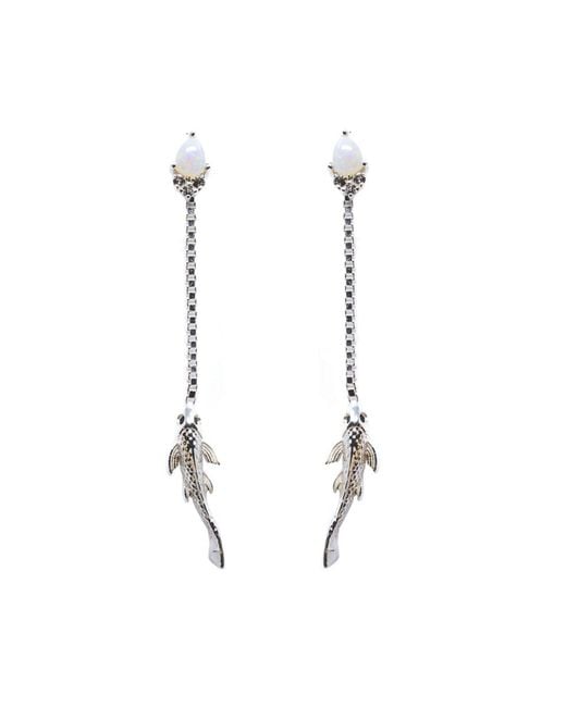 NASI SILVER Metallic Neshama Fish Dangles