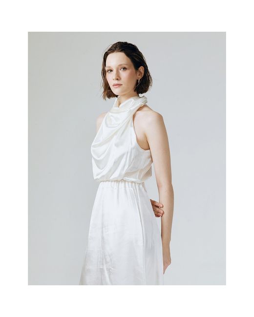Ats the Label Gray Amelia Ruffle Neck Dress
