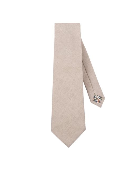 LE COLONEL Neutrals Natural Textured Linen Tie for men