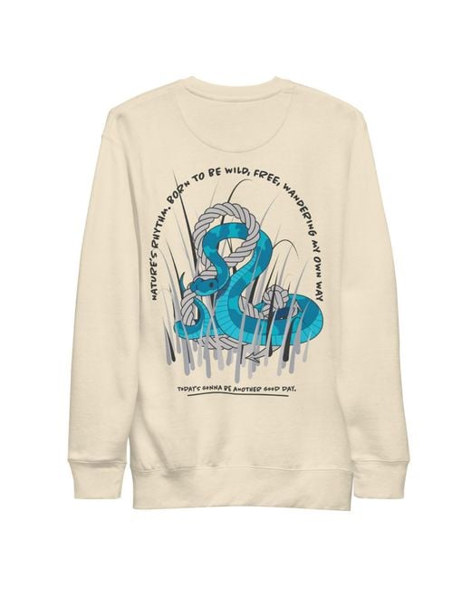 Anchor and Crew Blue Neutrals Bone Snake Another Good Day Cotton Blend Sweatshirt for men