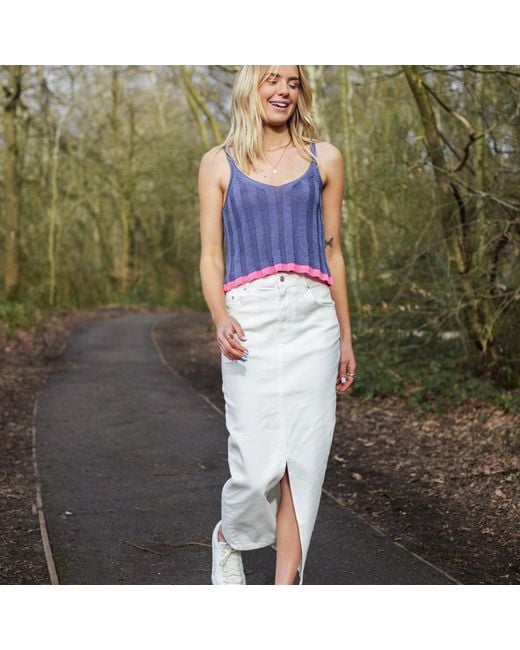 Cara & The Sky Blue Jodie Ribbed Knitted Cami Vest