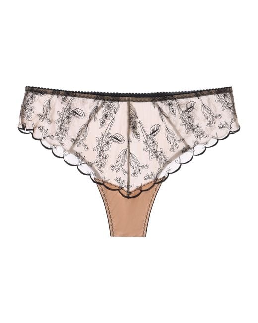 Amour D'agnette Natural Kim Embroidery Cheeky On Jelly Fabric Neutrals