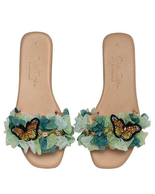 Sibylla Delphica Green Neutrals Anatomic Sole Raffia Handwoven Sandals Farfalina