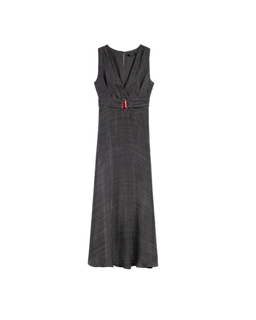 Nocturne White V-Neck Sleeveless Midi Dress