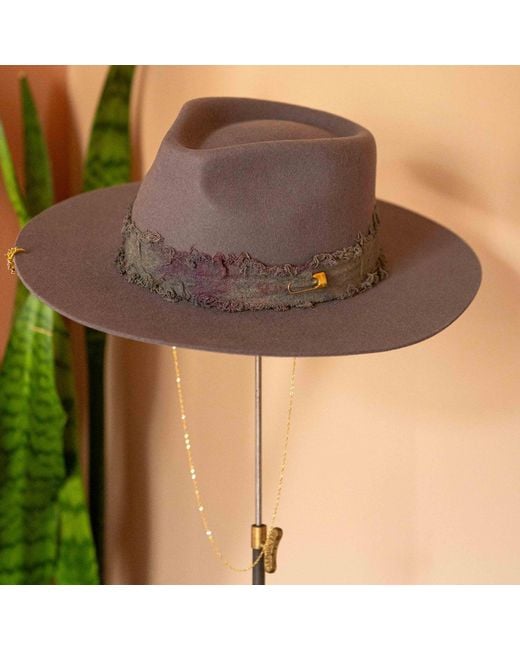 Shaded the Label Gray Pendower Slate Fedora Hat With Sterling Jewellery