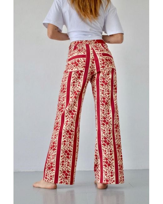 Mind Traveler Red Valeria Floral Jeans