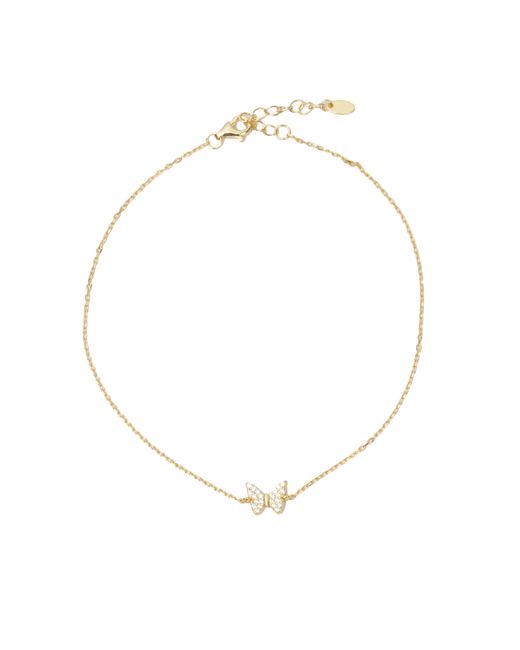 Argento Vivo Metallic The Cz Butterfly Anklet