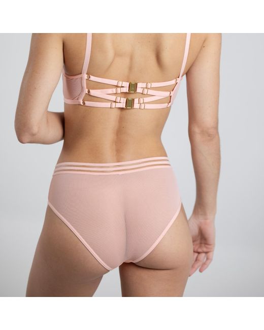 Zelf Intimates Pink Comfortable Mesh Cheeky Bikini Bottoms