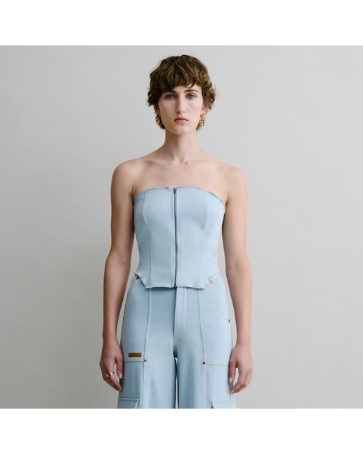 Luroq London Blue Contour Denim Bustier