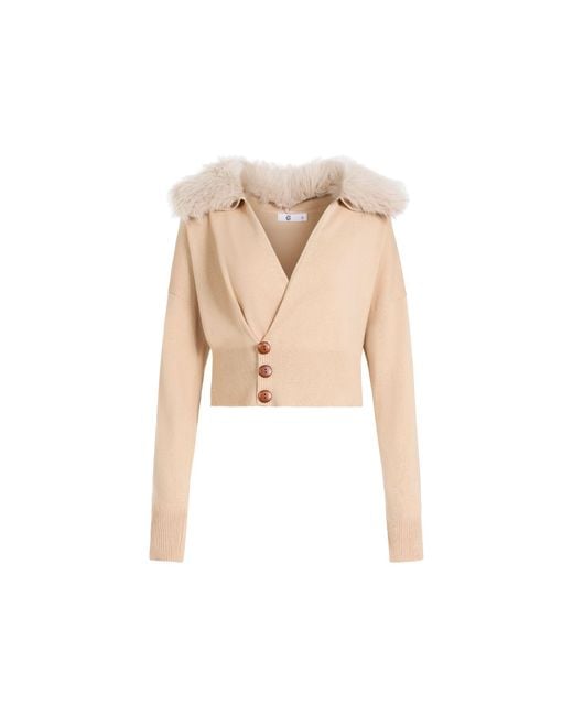 The Gt Atelier Natural Neutrals Fur-Collar Sweater