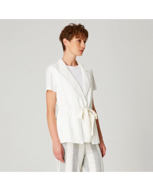 Smart and Joy White Waistcoat With Drawstring