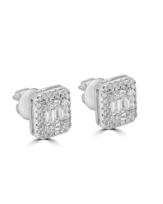 Artisan Metallic Diamond Cluster Halo Stud Earrings