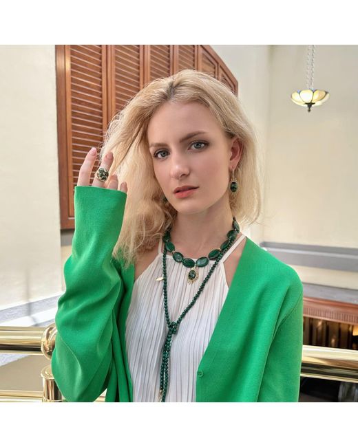 Farra Green Zoisite Gemstone Statement Ring