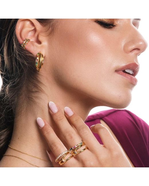 Lavani Jewels Metallic Goldplated Multicolored Idol Ring