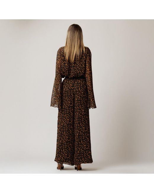 concept A trois Brown Veil Bouse – Leopard Print