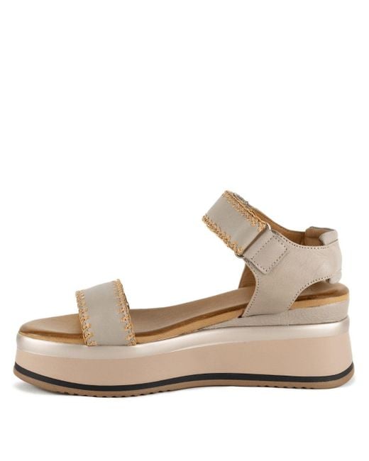 Keith Scarrott Shoes Metallic Neutrals Isolotto Taupe Platform Sandal