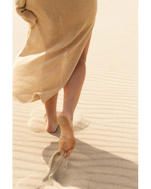 SALANIDA Natural Neutrals Mare 100% Linen Long Dress Sand