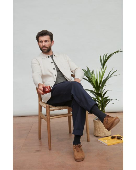 Paul James Knitwear Natural Neutrals Midweight Cotton Benjamin Work Shirt for men