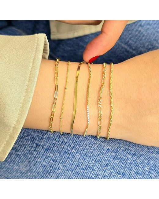Harfi Metallic Plated Everyday Rope Chain Stacking Bracelet